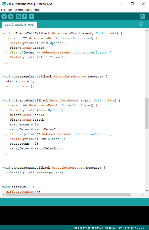 ESP32 C++ Client Code Screenshot
